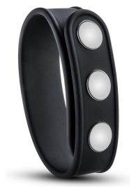 Черное эрекционное кольцо на кнопках - Blush Novelties - в Ростове-на-Дону купить с доставкой