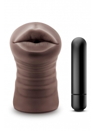 Коричневый мастурбатор-ротик Krystal Vibrating Masturbator - Blush Novelties - в Ростове-на-Дону купить с доставкой
