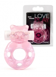 Розовое эрекционное виброкольцо в форме мишки - 1137 - в Ростове-на-Дону купить с доставкой