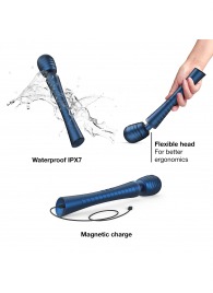 Синий вибромассажёр с насадками Man.wand Edgy - Manwan - в Ростове-на-Дону купить с доставкой