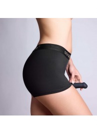 Черные трусики-боксеры для фиксации насадок Strap-on-me Harness Lingerie Allure - size L - Strap-on-me - купить с доставкой в Ростове-на-Дону