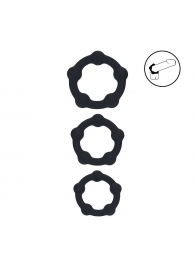Набор из 3 эрекционных колец Beaded Silicone Cockring Set - Shots Media BV - в Ростове-на-Дону купить с доставкой