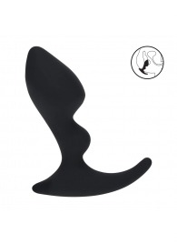 Черная анальная пробка для массажа простаты Double Ripple Silicone Prostate Massager - Shots Media BV - в Ростове-на-Дону купить с доставкой