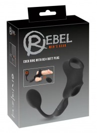 Черное виброкольцо с анальной пробкой Cock Ring with RC Butt Plug - Orion - в Ростове-на-Дону купить с доставкой