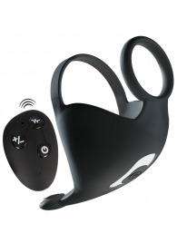 Черная вибронасадка для эрекции и стимуляции мошонки Cock ring with RC ball massager - Orion - в Ростове-на-Дону купить с доставкой