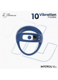 Синее интерактивное эрекционное виброкольцо Rank - Intoyou - в Ростове-на-Дону купить с доставкой