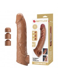 Карамельный фаллоудлинитель с подхватом мошонки Silas - 26 см. - Baile - в Ростове-на-Дону купить с доставкой