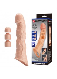 Телесный фаллоудлинитель с 3 вставками - 28 см. - Baile - в Ростове-на-Дону купить с доставкой