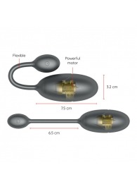 Черное большое виброяйцо с управлением через приложение - Oninder