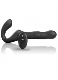 Черный безремневой страпон с вибрацией и возвратно-поступательными движениями - 24 см. - Ibiza - купить с доставкой в Ростове-на-Дону