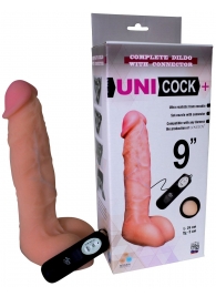Фаллическая насадка Харнесс UNICOCK 9  с вибрацией - 24 см. - LOVETOY (А-Полимер) - купить с доставкой в Ростове-на-Дону