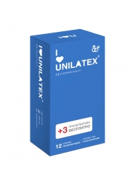 Классические презервативы Unilatex Natural Plain - 12 шт. + 3 шт. в подарок - Unilatex - купить с доставкой в Ростове-на-Дону