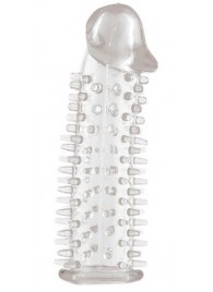 Прозрачная насадка на половой член с закрытой головкой и шипами - 12,5 см. - Toyfa Basic - в Ростове-на-Дону купить с доставкой