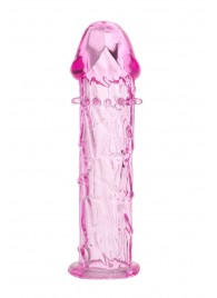 Гладкая розовая насадка с усиками под головкой - 12,5 см. - Toyfa Basic - в Ростове-на-Дону купить с доставкой