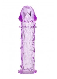 Гладкая фиолетовая насадка с усиками под головкой - 12,5 см. - Toyfa Basic - в Ростове-на-Дону купить с доставкой