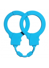 Голубые силиконовые наручники Stretchy Cuffs Turquoise - Lola Games - купить с доставкой в Ростове-на-Дону