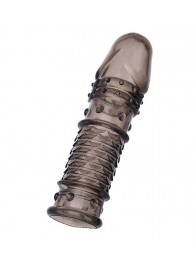 Дымчатая закрытая насадка ToyFa XLover с чешуйками и пупырышками - 13,5 см. - ToyFa - в Ростове-на-Дону купить с доставкой