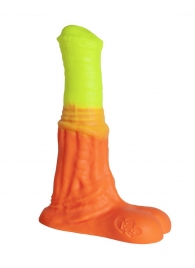 Оранжево-жёлтый фаллоимитатор  Пегас Large+  - 26,5 см. - Erasexa - купить с доставкой в Ростове-на-Дону