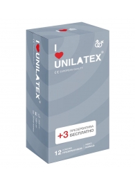 Презервативы с рёбрами Unilatex Ribbed - 12 шт. + 3 шт. в подарок - Unilatex - купить с доставкой в Ростове-на-Дону