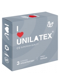 Презервативы с рёбрами Unilatex Ribbed - 3 шт. - Unilatex - купить с доставкой в Ростове-на-Дону