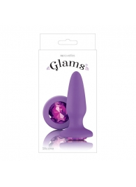 Фиолетовая анальная пробка с фиолетовым кристаллом Glams Purple Gem - 10,4 см. - NS Novelties - купить с доставкой в Ростове-на-Дону