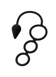 Тройное эрекционное кольцо с анальным хвостом Drop S-size - Erotist - в Ростове-на-Дону купить с доставкой