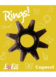 Чёрное эрекционное кольцо Rings Cogweel - Lola Games - в Ростове-на-Дону купить с доставкой