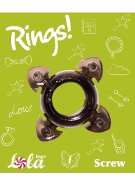 Чёрное эрекционное кольцо Rings Screw - Lola Games - в Ростове-на-Дону купить с доставкой