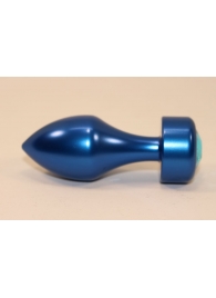 Синяя анальная пробка с голубым кристаллом - 7,8 см. - 4sexdreaM - купить с доставкой в Ростове-на-Дону
