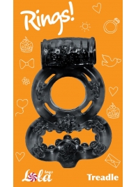 Чёрное эрекционное кольцо Rings Treadle с подхватом - Lola Games - в Ростове-на-Дону купить с доставкой