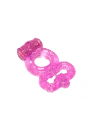 Розовое эрекционное кольцо Rings Treadle с подхватом - Lola Games - в Ростове-на-Дону купить с доставкой