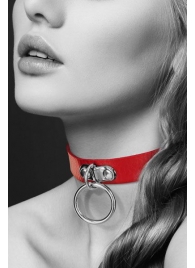 Красный узенький чокер с кольцом - Bijoux Pour Toi - купить с доставкой #SOTBIT_REGIONS_UF_V_REGION_NAME#