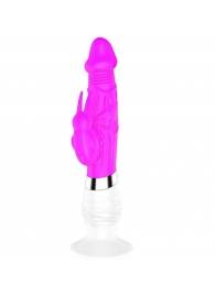 Фиолетовый вибратор BELLA с клиторальным стимулятором - 26 см. - Dibe