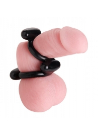 Двойное эрекционное кольцо Dual Stretch To Fit Cock and Ball Ring - XR Brands - в Ростове-на-Дону купить с доставкой