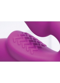 Ярко-розовый безремневой вибрострапон Evoke Vibrating Strapless Silicone Strap-on Dildo - XR Brands - купить с доставкой в Ростове-на-Дону