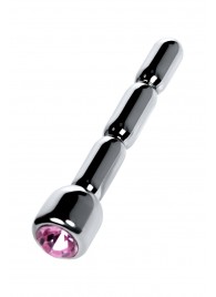 Серебристый уретральный плаг со стразом - 7 см. - ToyFa - купить с доставкой в Ростове-на-Дону