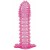 Гелевая розовая насадка с шипами - 12 см. - Toyfa Basic - в Ростове-на-Дону купить с доставкой