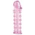 Гелевая розовая насадка на фаллос с шипами - 12 см. - Toyfa Basic - в Ростове-на-Дону купить с доставкой