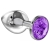 Малая серебристая анальная пробка Diamond Purple Sparkle Small с фиолетовым кристаллом - 7 см. - Lola Games - купить с доставкой в Ростове-на-Дону