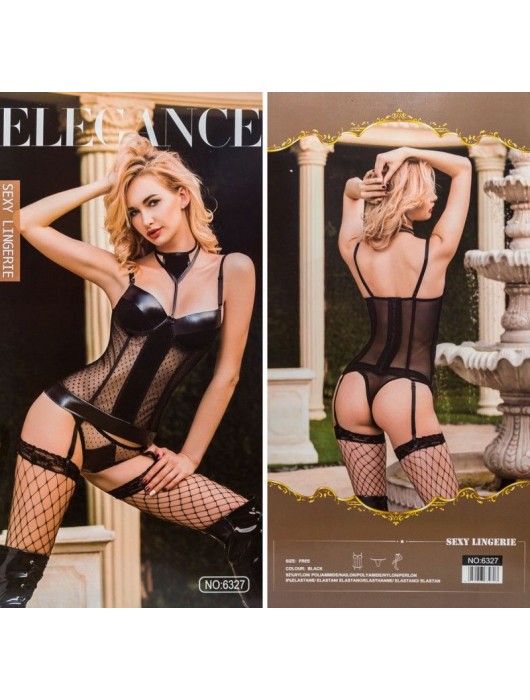 Изысканный полупрозрачный корсаж с чулочками - Джага-Джага купить с доставкой