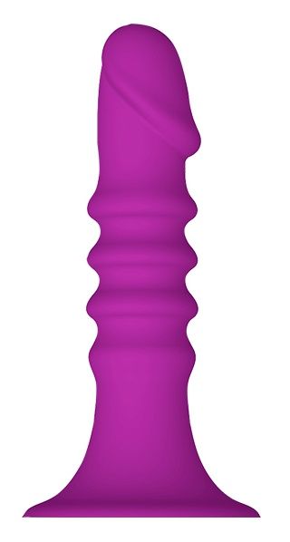 Фиолетовый анальный стимулятор RIBBED PLUG - 13,5 см. - Dream Toys