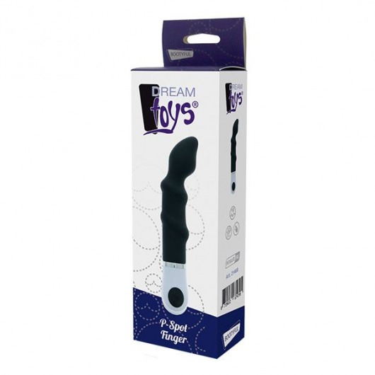 Черный анальный вибромассажер P-SPOT FINGER - Dream Toys - в Ростове-на-Дону купить с доставкой