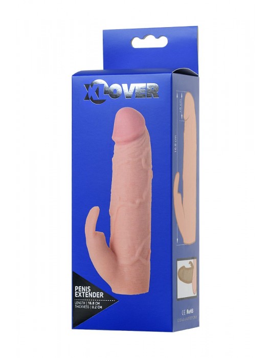 Телесная насадка Toyfa XLover для увеличения размера - 16,8 см. - ToyFa - в Ростове-на-Дону купить с доставкой