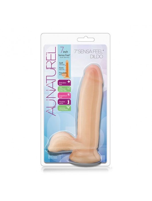 Телесный фаллоимитатор 7 inch Sensa Feel Dildo - 17,8 см. - Blush Novelties