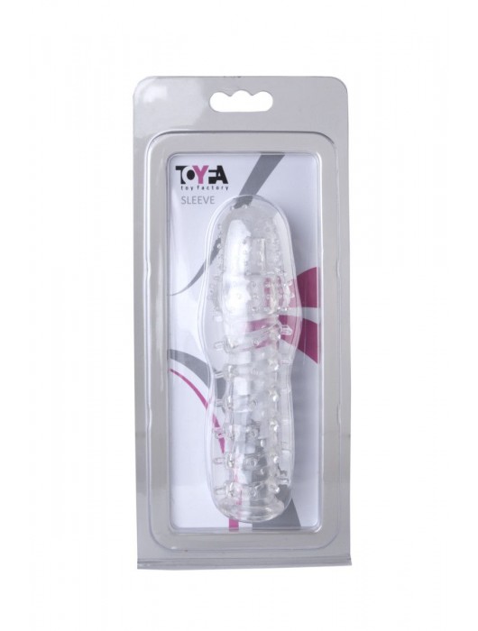 Прозрачная, закрытая насадка с шипами и точками - 13,5 см. - Toyfa Basic - в Ростове-на-Дону купить с доставкой