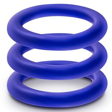 Набор из 3 синих эрекционных колец VS1 Pure Premium Silicone Cock Rings - Blush Novelties - в Ростове-на-Дону купить с доставкой