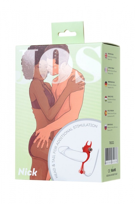 Красное виброкольцо с хвостиком JOS NICK - JOS - в Ростове-на-Дону купить с доставкой