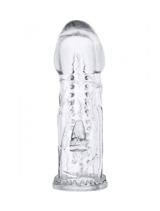 Прозрачная гелевая насадка с рельефом - 13 см. - Toyfa Basic - в Ростове-на-Дону купить с доставкой