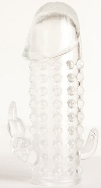 Гелевая прозрачная насадка с 2 отростками - 13 см. - Toyfa Basic - в Ростове-на-Дону купить с доставкой