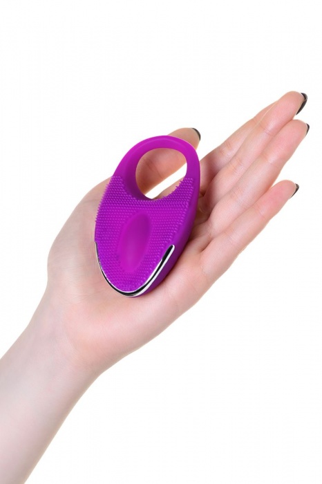 Фиолетовое перезаряжаемое виброкольцо с ресничками JOS  RICO - JOS - в Ростове-на-Дону купить с доставкой